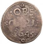 Charles I (1625-1649). Civil War Siege Coinage, Carlisle. Silver Shilling, 1645 - 2