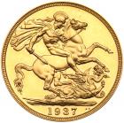 George VI, (1936-1952). Gold Proof Two Pounds, 1937 - 2