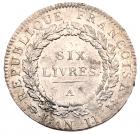 First Republic. Silver Ecu of 6 Livres, 1793-A - 2