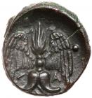 Sicily, Katana. AE Tetras (1.82 g), ca. 415/3-403/2 BC - 2