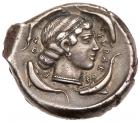 Sicily, Syracuse. Second Democracy. Silver Tetradrachm (17.10 g), 466-405 BC - 2