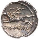 C. Piso L.F. Frugi. Silver Denarius (3.93 g), 61 BC - 2