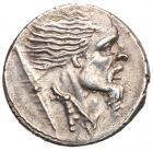 L. Hostilius Saserna. Silver Denarius (3.72 g), 48 BC