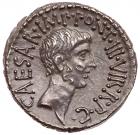 Mark Antony & Octavian. Silver Denarius (3.78 g), 41 BC - 2