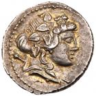 L. Cassius Q.F. Longinus. Silver Denarius (3.75 g), 75 BC