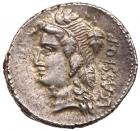 L. Cassius Q.F. Longinus. Silver Denarius (3.75 g), 75 BC - 2