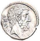 Q. Servilius Caepio Brutus. Silver Denarius (3.86 g), 54 BC - 2