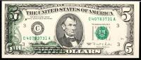 Three $5 Small Head Offset Error Notes