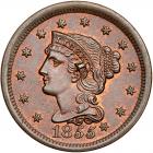 1855 N-9 R1 Italic 55, Knob-on-Ear PCGS graded MS65 Brown, CAC Approved