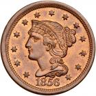 1856 N-1 R1 Italic 5 PCGS graded MS64+ Red & Brown, CAC Approved