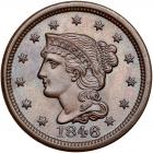 1846 N-18 R1 Small Date PCGS graded MS64 Brown