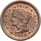 1852 N-3 R1 PCGS graded MS63 Red & Brown, CAC Approved