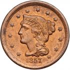 1857 N-4 R1 Small Date PCGS graded MS64 Red & Brown, CAC Approved