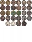 38 Large Cents, 1818-1854, from the Fricke Color Collection - 2