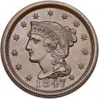 1847 N-11 R4 PCGS graded MS63 Brown, CAC Approved