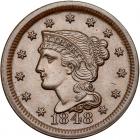 1848 N-3 R3 Repunched 48 PCGS graded MS64 Brown, CAC Approved