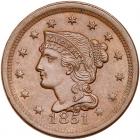 1851 N-10 R1 PCGS graded MS64 Brown, CAC Approved