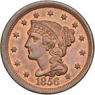 1856 N-1 R1 Italic 5 PCGS graded MS64 Red & Brown, CAC Approved