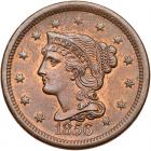 1856 N-14 R1 Italic 5 PCGS graded MS65 Brown, CAC Approved