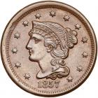 1857 N-4 R1 Small Date PCGS graded MS62 Brown