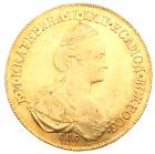 10 Roubles 1777-TI. C??. GOLD. 13.09 gm.