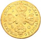 10 Roubles 1780 C??. GOLD. 13.04 gm. - 2