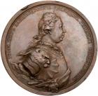 Medal. Bronze. By J.C.G. Jaeger and P. Bobrovshikov. 94 mm. In Honor of Count Peter Alexandrovich Rumyantsov, 1774.