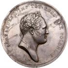 Medal. Silver. By I. Mainert. 51 mm. Reconstitution of the Kingdom of Poland, 1815.