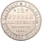 12 Roubles 1831 C??. PLATINUM. 41.31 gm. - 2