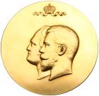 Medal. GOLD. 332.9 gm. Unsigned (engraved by M. Skudnov). 83 mm. Centennial of the Moscow Life-Guards Regiment, 1911. - 2