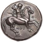 Calabria, Taras. Silver Nomos (7.85 g), ca. 315-302 BC Superb EF