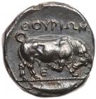 Lucania, Thourion. Silver Nomos (7.82 g), ca. 443-400 BC Superb EF - 2