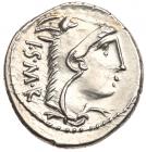 L. Thorius Balbus. Silver Denarius (3.71 g), 105 BC EF