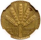 France. Essai 100 Francs, 1929 NGC MS63 - 2