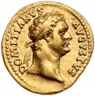 Domitian. Gold Aureus (7.52 g), AD 81-96 Choice VF