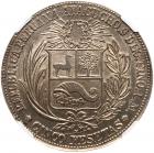 Peru. 5 Pesetas, 1882-LM (Ayacucho) NGC Unc - 2