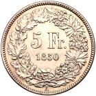 Switzerland. 5 Francs, 1850-A PCGS About Unc - 2