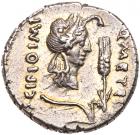 Q. Caecilius Metellus Pius Scipio and Eppius. Silver Denarius (3.83 g), 47-46 BC