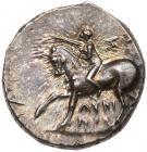 Calabria, Taras. Silver Nomos (6.64 g), ca. 272-240 BC Superb EF