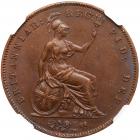 Great Britain. Penny, 1858 (8 over 3) NGC MS63 BR - 2