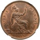 Great Britain. Penny, 1866 NGC MS65 BR - 2