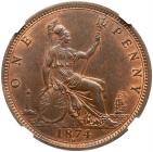 Great Britain. Penny, 1874-H NGC MS64 RB - 2