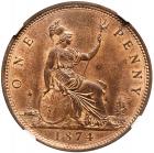 Great Britain. Penny, 1874 NGC MS65 RB - 2