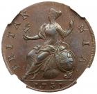 Great Britain. Halfpenny, 1731 NGC MS63 BR - 2