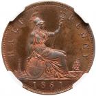 Great Britain. Proof Halfpenny, 1861 NGC PF64 BR - 2