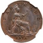 Great Britain. Farthing, 1874-H NGC MS65 BR - 2