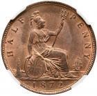 Great Britain. Halfpenny, 1872 NGC MS65 RB - 2