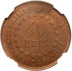 Brazil. Pattern 40 Reis, 1889 NGC MS63 RB - 2