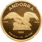 Andorra. One Ounce, 1988 NGC MS67