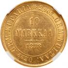 Finland. 10 Markkaa, 1878-S NGC MS62 - 2